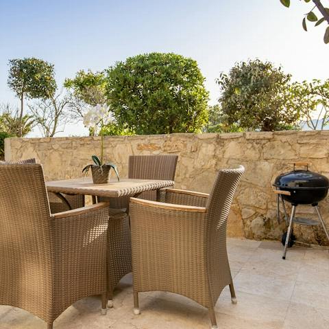 Light up the barbecue as the sun begins its descent and dine on the terrace