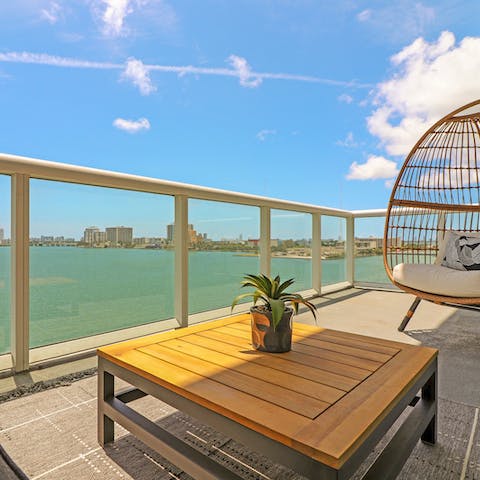Look out onto the bay from your own private terrace