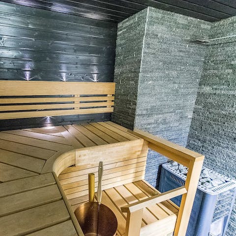 Enjoy a traditional wood-fired sauna