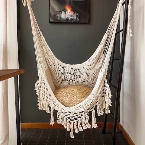 Hang out in the boho hammock chair