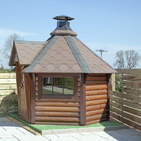 Beat the British weather with a private Finnish-style barbecue hut