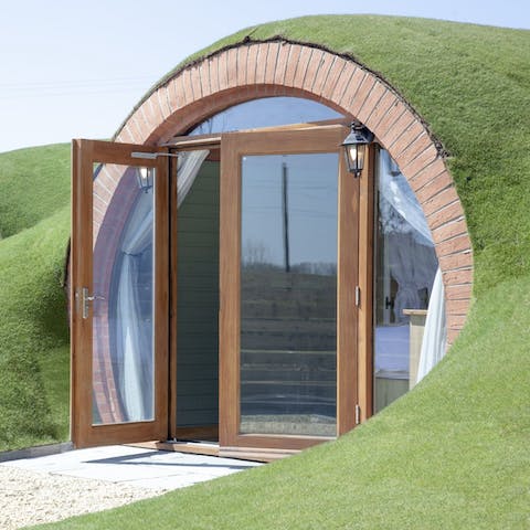 Stay in a unique, grass-covered 'Hobbit House'