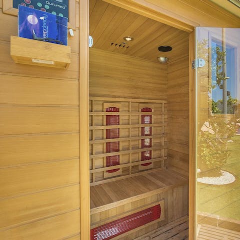 Unwind in the sauna after a ride around Mallorcan countryside on the bikes provided