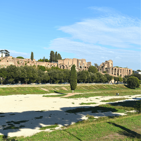 Visit the Circus Maximus, just a short walk from your apartment