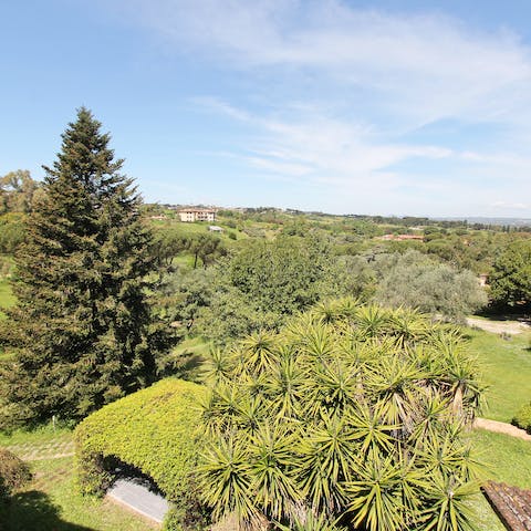 Gaze out over the Lazio countryside in your peaceful location
