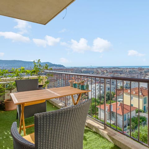 Enjoy uninterrupted views of the city from your private vantage point