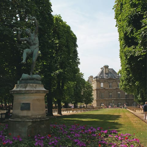 Take a stroll through the Luxembourg Gardens, a twenty-five-minute walk away