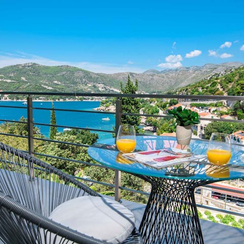 Start your day with breakfast out on the balcony, with those magnificent sea views before you  