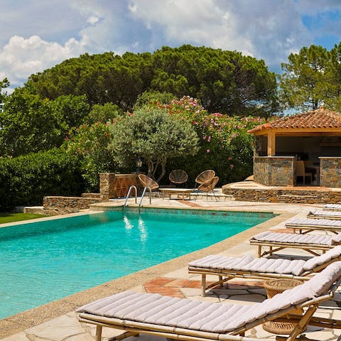 Laze away sunny days in the French Riviera by the poolside