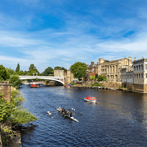 Follow the New Walk path down the River Ouse, only nine minutes on foot from your front door