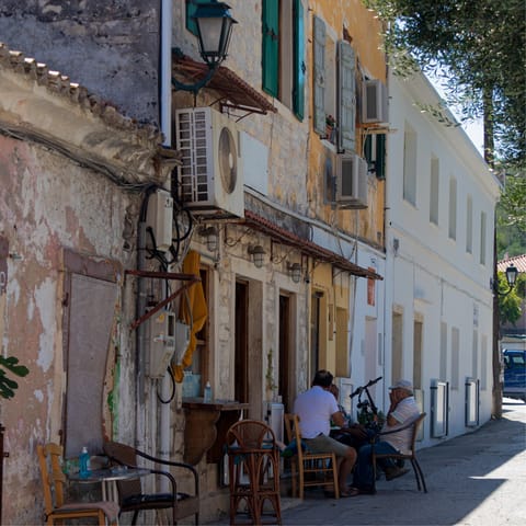 Explore the port town of Gaios, a fifteen minute walk away