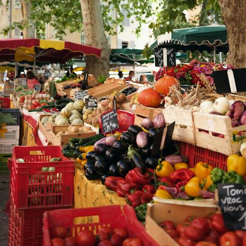 Go ingredient shopping at Le Marché Des Enfants Rouges, just over ten minutes from your front door