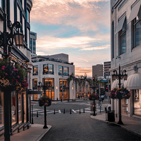 Do some shopping on Rodeo Drive, a ten-minute drive away