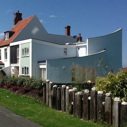 Appreciate the striking Art Deco styling of the home