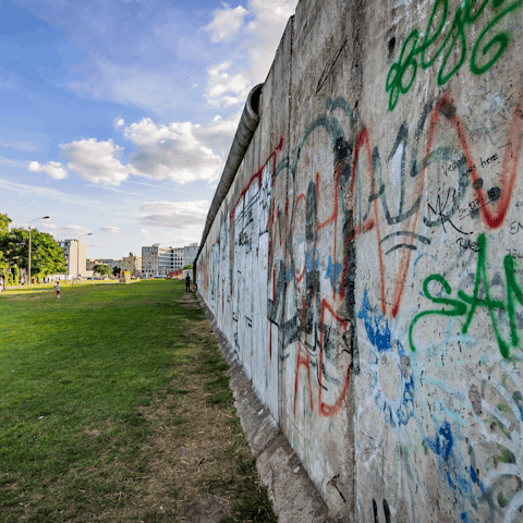 Visit the historic Berlin Wall, which can be reached in eleven minutes by car