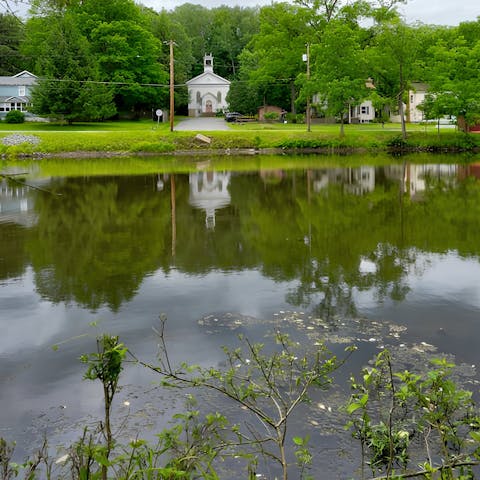 Take in the views over Little Lake Erie from the garden