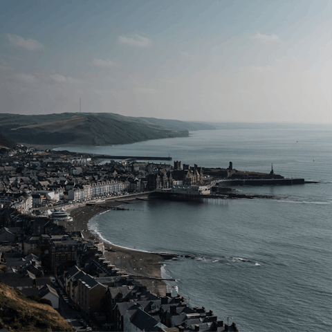 Spend the day in historic Aberystwyth, a ten-minute drive from home