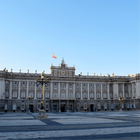 Visit the iconic Plaza Mayor, a short walk away