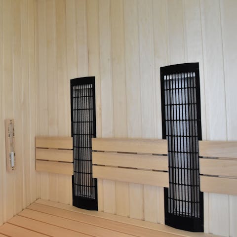 Start the day afresh in your private, infrared sauna in the bathroom