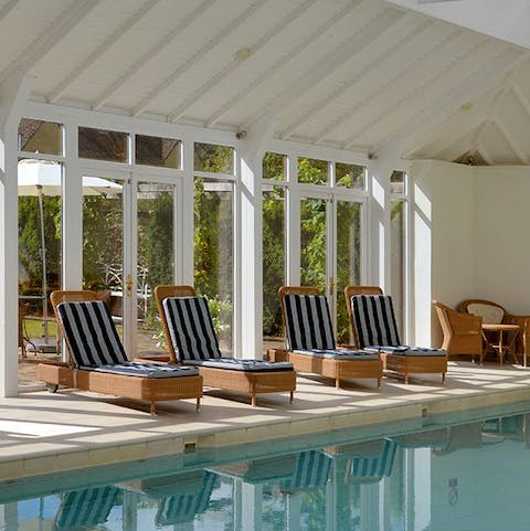 Arrange a spa treatment or swim laps in the indoor pool