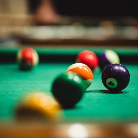 Play a game of pool or table tennis in the games room