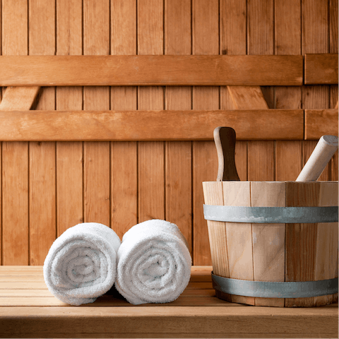 Unwind and warm up after a day in the snow in your own sauna