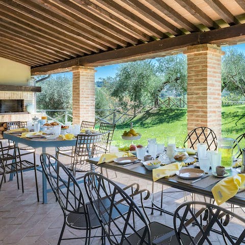 Light the barbecue and gather for celebratory meals on the terrace
