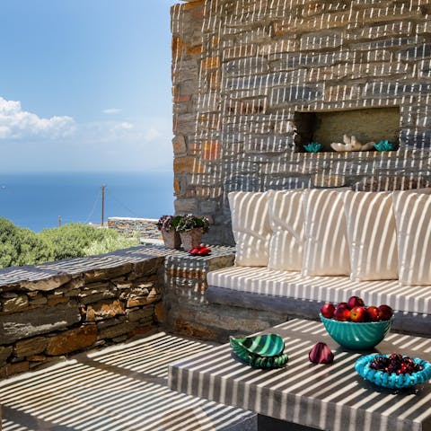 Sit back and relax on the balcony, admiring the views – it's a great spot for cocktail hours