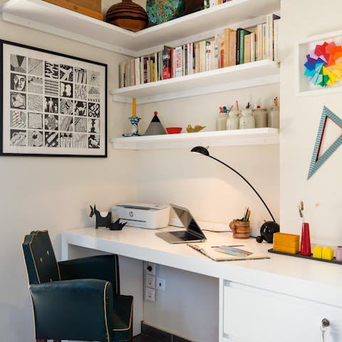 Get some work done in the private office, which can double as a bedroom