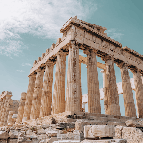 Explore the Parthenon – about fifteen minutes away by train