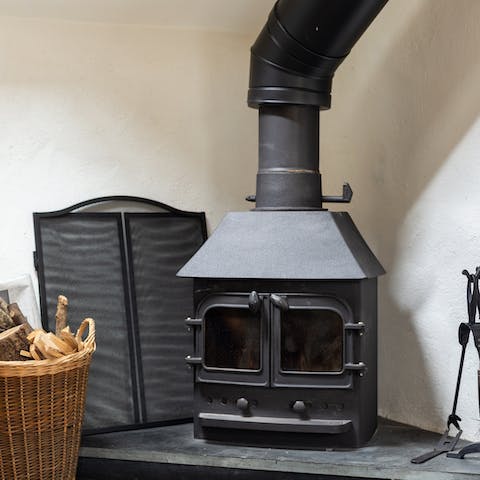 Fire up the wood burner for a toasty evening in