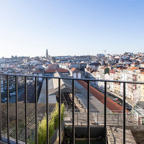 Take in far-reaching panoramas over Porto from the balcony