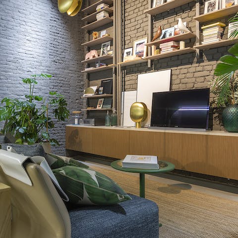 Relax and unwind in the plant-filled living room