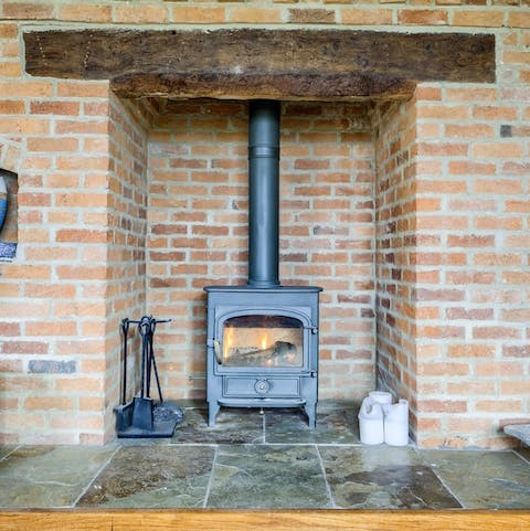 Get toasty beside one of the many wood burning stoves 