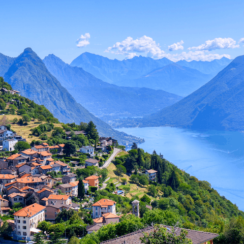 Admire the sensational views of Lake Lugano and soak up Switzerland's beauty