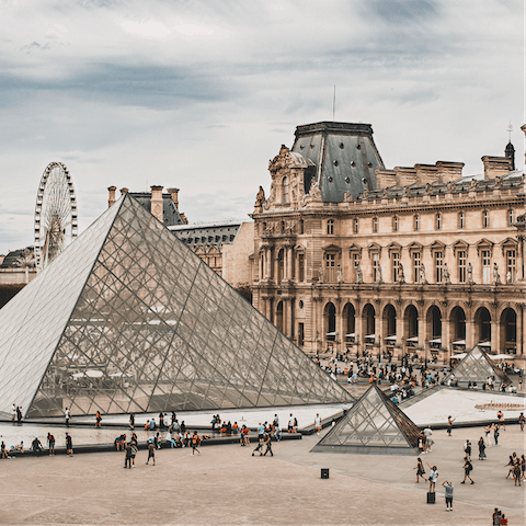 Visit the world's largest art museum and home of the Mona Lisa – the Louvre is under a fifteen-minute walk away 