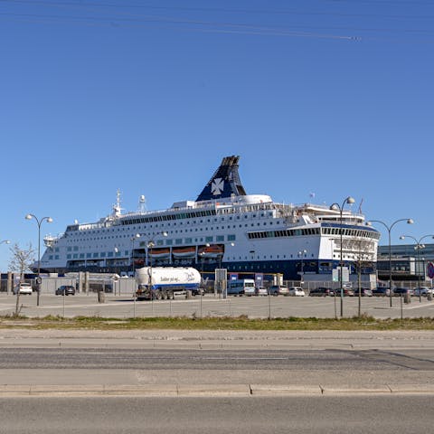 Stroll just fifteen minutes to the DFDS ferry terminal for a trip to Oslo