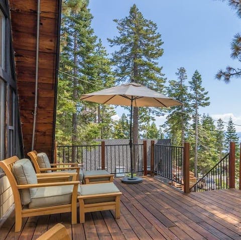 Sip your morning coffee on the deck, taking in the lake views