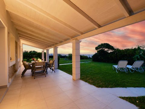 Sip cocktails on the terrace as the sun is setting