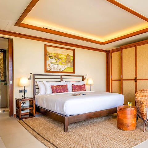 Get a good night's rest in the plush bedrooms 