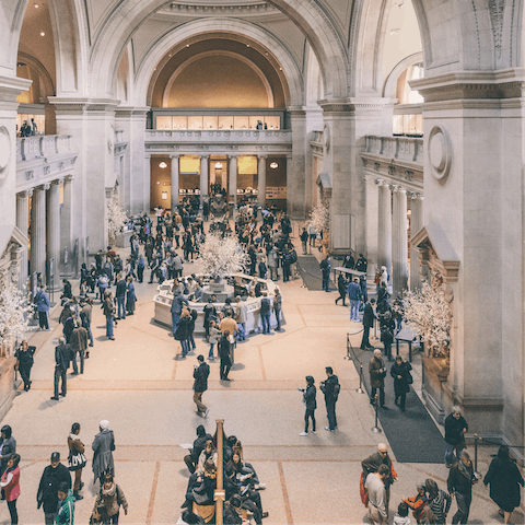 Browse the exhibits at the Metropolitan Museum of Art, a twenty-five -minute stroll from this home