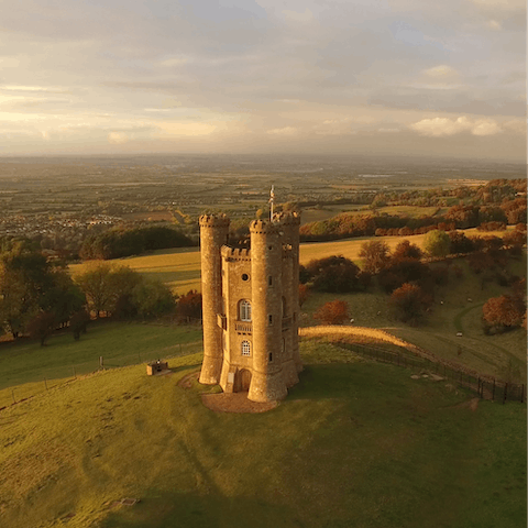 Drive just ten minutes to Broadway Tower Country Park