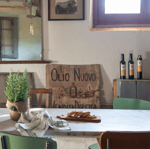 Sample your host’s harvested olive oil with a cookery class onsite