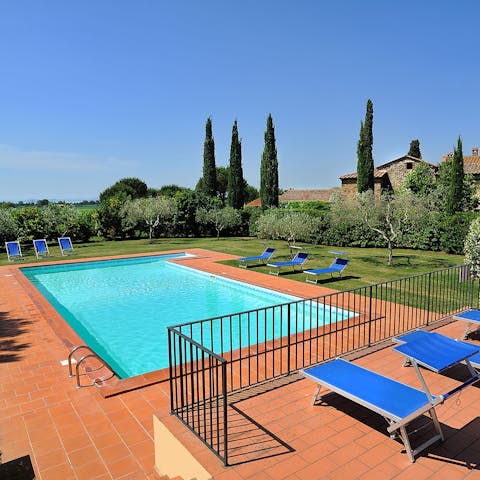 Soak up the Italian sunshine from the shared pool