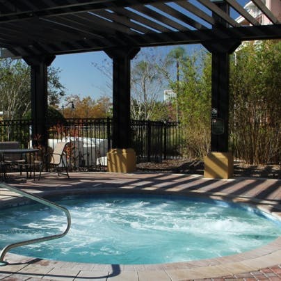 Relax in the tranquil luxury of the outdoor hot tub