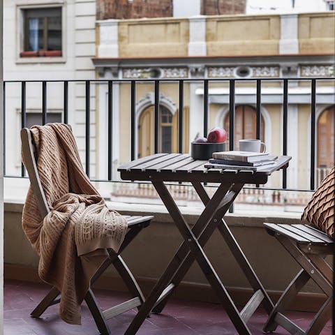 Enjoy a continential breakfast and a coffee on your balcony, watching people get about their everyday lives