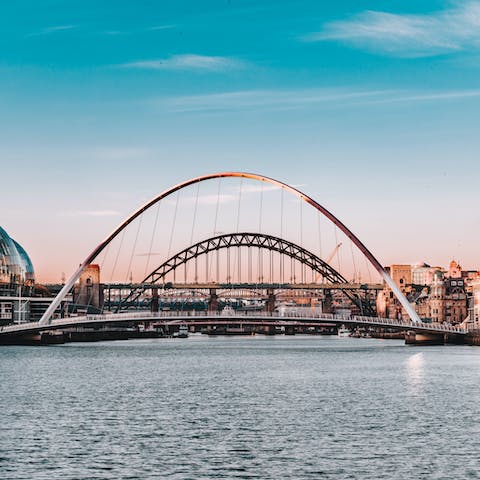 Hop in the car to explore vibrant Newcastle, twenty-five minutes away