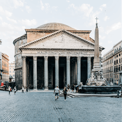 Visit the Pantheon, a ten-minute stroll from your door