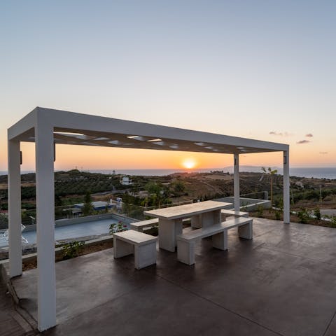 Fire up the barbecue for a sunset feast with sea views