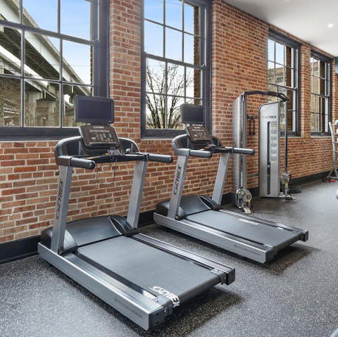 Complete your morning fitness routine in the on-site gym